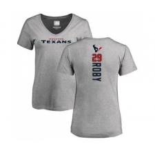 Football Women's Houston Texans #29 Bradley Roby Ash Backer T-Shirt
