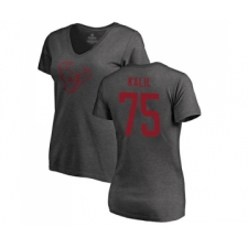 Football Women's Houston Texans #75 Matt Kalil Navy Blue Backer T-Shirt