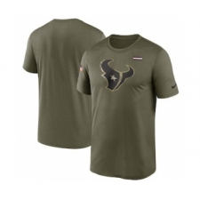 Men's Houston Texans Football Olive 2021 Salute To Service Legend Performance T-Shirt