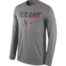 NFL Men's Houston Texans Nike Heather Gray Legend Staff Practice Long Sleeve Performance T-Shirt