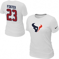 Nike Houston Texans #23 Arian Foster Name & Number Women's NFL T-Shirt - White