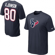 Nike Houston Texans #80 Andre Johnson Name & Number NFL T-Shirt - Navy Blue