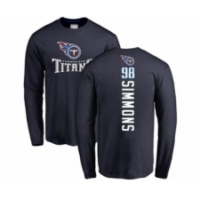 Football Tennessee Titans #98 Jeffery Simmons Navy Blue Backer Long Sleeve T-Shirt