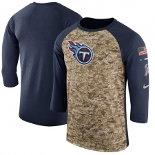 NFL Men's Tennessee Titans Nike Camo Navy Salute to Service Sideline Legend Performance Three-Quarter Sleeve T-Shirt