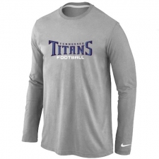 Nike Tennessee Titans Authentic Font Long Sleeve NFL T-Shirt - Grey