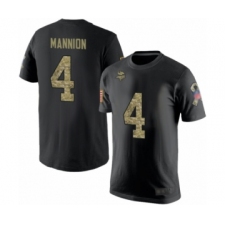 Football Minnesota Vikings #4 Sean Mannion Black Camo Salute to Service T-Shirt