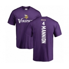 Football Minnesota Vikings #4 Sean Mannion Purple Backer T-Shirt