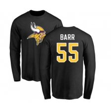 Football Minnesota Vikings #55 Anthony Barr Black Name & Number Logo Long Sleeve T-Shirt