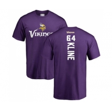 Football Minnesota Vikings #64 Josh Kline Purple Backer T-Shirt