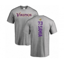 Football Minnesota Vikings #73 Dru Samia Ash Backer T-Shirt