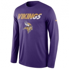 NFL Men's Minnesota Vikings Nike Purple Legend Staff Practice Long Sleeve Performance T-Shirt