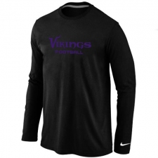 Nike Minnesota Vikings Authentic Font Long Sleeve NFL T-Shirt - Black