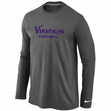 Nike Minnesota Vikings Authentic Font Long Sleeve NFL T-Shirt - Dark Grey
