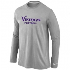 Nike Minnesota Vikings Authentic Font Long Sleeve NFL T-Shirt - Grey