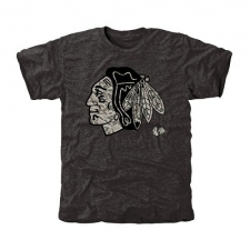NHL Men's Chicago Blackhawks Black Rink Warrior Tri-Blend T-Shirt