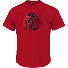 NHL Men's Chicago Blackhawks T-Shirts - Red/Red Skull