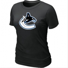 NHL Women's Vancouver Canucks Big & Tall Logo T-Shirt - Black
