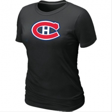 NHL Women's Montreal Canadiens Big & Tall Logo T-Shirt - Black