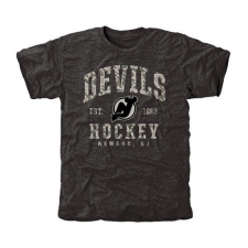 NHL Men's New Jersey Devils Black Camo Stack Tri-Blend T-Shirt