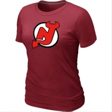 NHL Women's New Jersey Devils Big & Tall Logo T-Shirt - Red