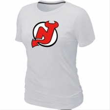 NHL Women's New Jersey Devils Big & Tall Logo T-Shirt - White