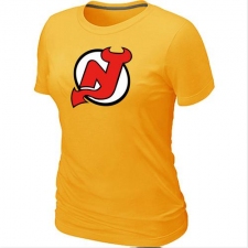 NHL Women's New Jersey Devils Big & Tall Logo T-Shirt - Yellow