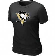 NHL Women's Pittsburgh Penguins Big & Tall Logo T-Shirt - Black