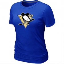 NHL Women's Pittsburgh Penguins Big & Tall Logo T-Shirt - Blue