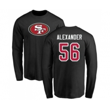 Football San Francisco 49ers #56 Kwon Alexander Black Name & Number Logo Long Sleeve T-Shirt
