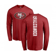 Football San Francisco 49ers #56 Kwon Alexander Red Backer Long Sleeve T-Shirt