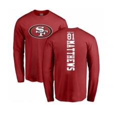 Football San Francisco 49ers #81 Jordan Matthews Red Backer Long Sleeve T-Shirt