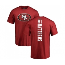 Football San Francisco 49ers #81 Jordan Matthews Red Backer T-Shirt
