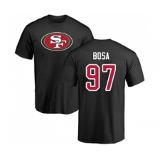 Football San Francisco 49ers #97 Nick Bosa Black Name & Number Logo T-Shirt