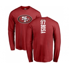 Football San Francisco 49ers #97 Nick Bosa Red Backer Long Sleeve T-Shirt