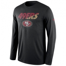 NFL Men's San Francisco 49ers Nike Black Legend Staff Practice Long Sleeve Performance T-Shirt