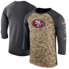 NFL Men's San Francisco 49ers Nike Camo Anthracite Salute to Service Sideline Legend Performance Three-Quarter Sleeve T-Shirt