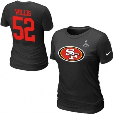 Nike San Francisco 49ers #52 Patrick Willis Name & Number Super Bowl XLVII Women's NFL T-Shirt - Black