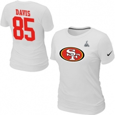 Nike San Francisco 49ers #85 Vernon Davis Name & Number Super Bowl XLVII Women's NFL T-Shirt - White