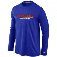 Nike San Francisco 49ers Authentic Font Long Sleeve NFL T-Shirt - Blue