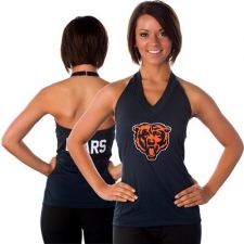 All Sport Couture Chicago Bears Women's Blown Cover Halter Top - Navy Blue
