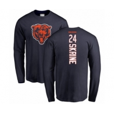 Football Chicago Bears #24 Buster Skrine Navy Blue Backer Long Sleeve T-Shirt