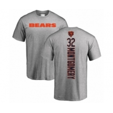 Football Chicago Bears #32 David Montgomery Ash Backer T-Shirt