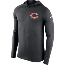 NFL Men's Chicago Bears Nike Charcoal Stadium Touch Hooded Performance Long Sleeve T-Shirt