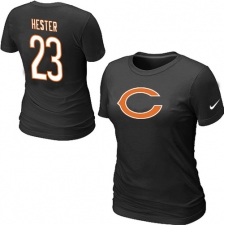 Nike Chicago Bears #23 Devin Hester Name & Number Women's NFL T-Shirt - Black