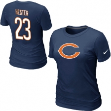 Nike Chicago Bears #23 Devin Hester Name & Number Women's NFL T-Shirt - Blue