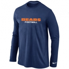 Nike Chicago Bears Authentic Font Long Sleeve NFL T-Shirt - Dark Blue