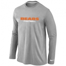 Nike Chicago Bears Authentic Font Long Sleeve NFL T-Shirt - Grey