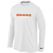 Nike Chicago Bears Authentic Font Long Sleeve NFL T-Shirt - White