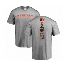 Football Cincinnati Bengals #5 Ryan Finley Ash Backer T-Shirt
