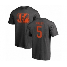 Football Cincinnati Bengals #5 Ryan Finley Ash One Color T-Shirt